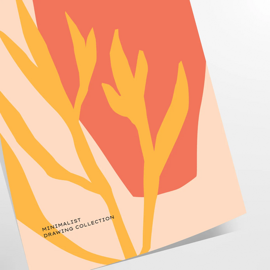 space Botanical Vintage Poster rich orange brown hues essence nature wall art unique gift classic touch room A4 cm A0