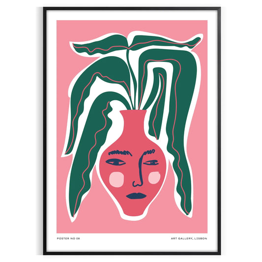 space Botanical Nature Poster gray green hues tranquility room wall art thoughtful gift artwork natural beauty elegance sizes A4 cm A0