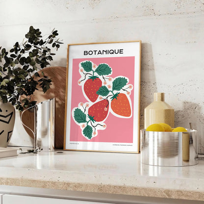 space botanical prints vintage poster vibrant orange blue hues exquisite nature art timeless touch room wall gift personal decor standalone print