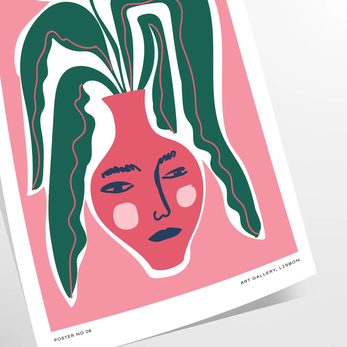 space Botanical Nature Poster gray green hues tranquility room wall art thoughtful gift artwork natural beauty elegance sizes A4 cm A0