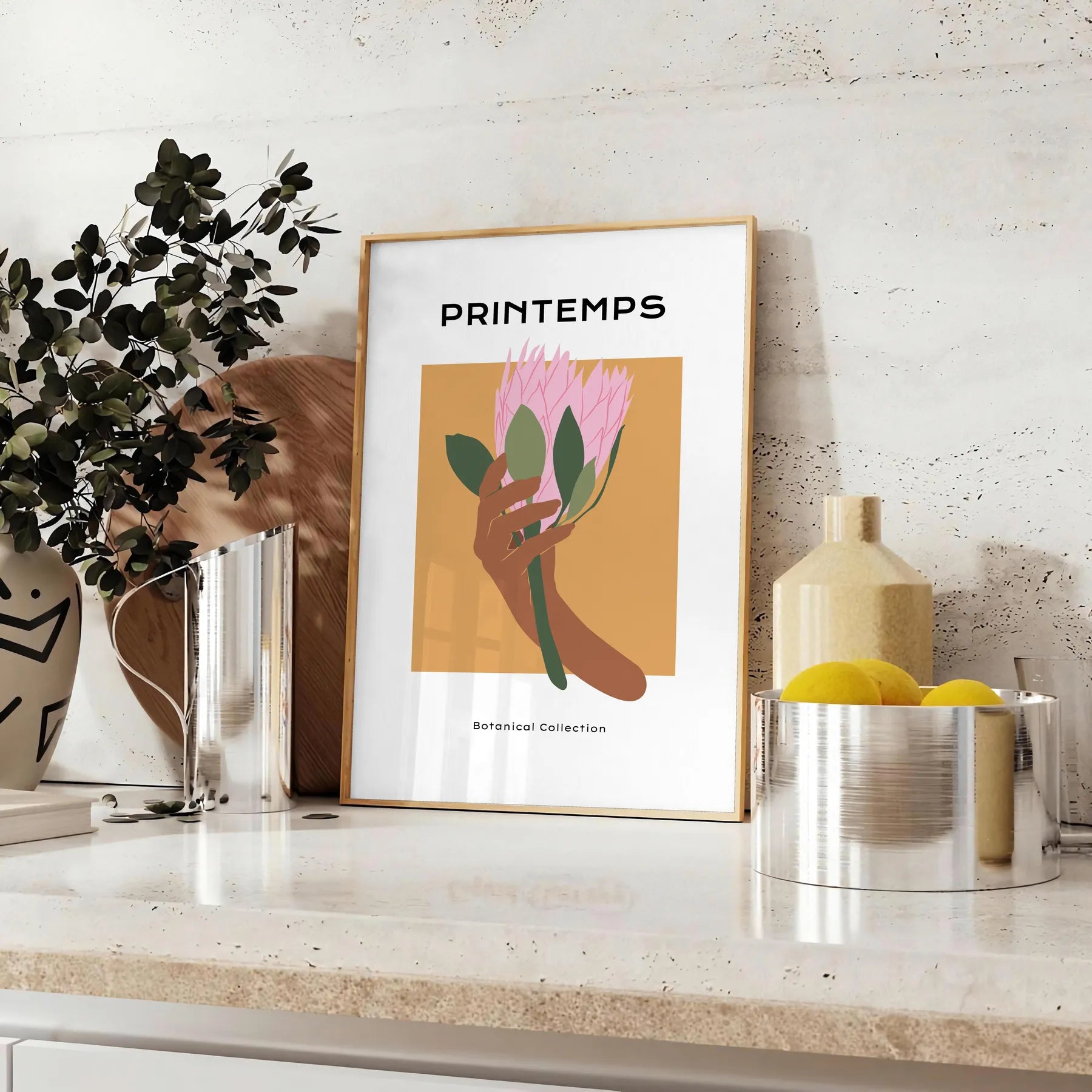 space captivating Botanical 16 poster prints lush greens vibrant oranges exquisite wall art touch nature room unique gift sizes A4 cm A0 decor today